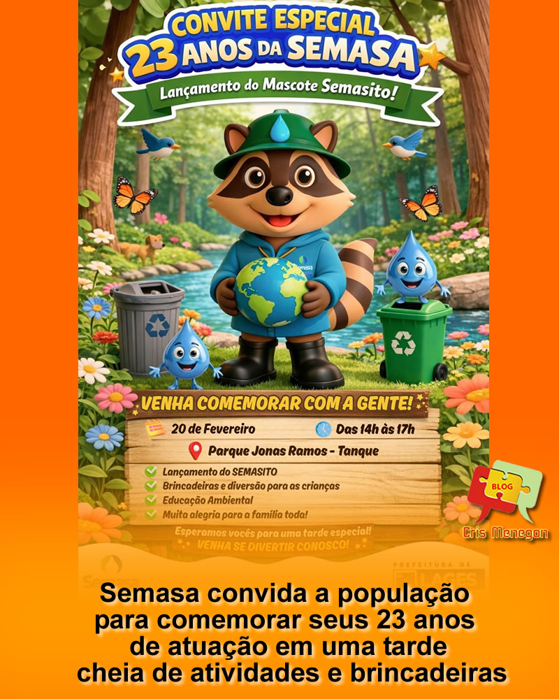 Semasa convida a população para comemorar seus 23 anos de atuação em uma tarde cheia de atividades e brincadeiras