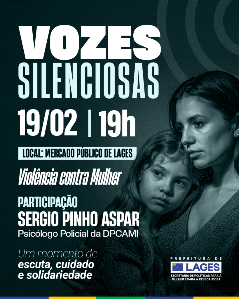 Fim da Violência contra a Mulher: projeto “Vozes Silenciosas” será realizado nesta quinta-feira (19), no Mercado Público de Lages